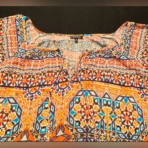 HANNAH Womens Blouse Size 1X Peasant Bohemian Southwest Cottagecore Festival
